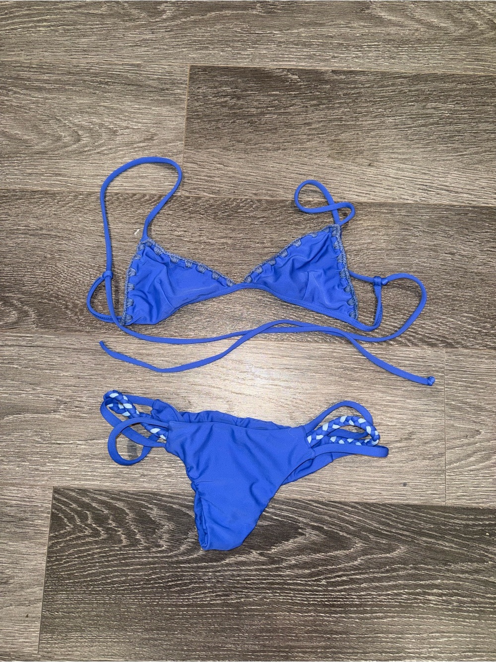 KAOHS Royal Blue Braided Triangle Bikini Set